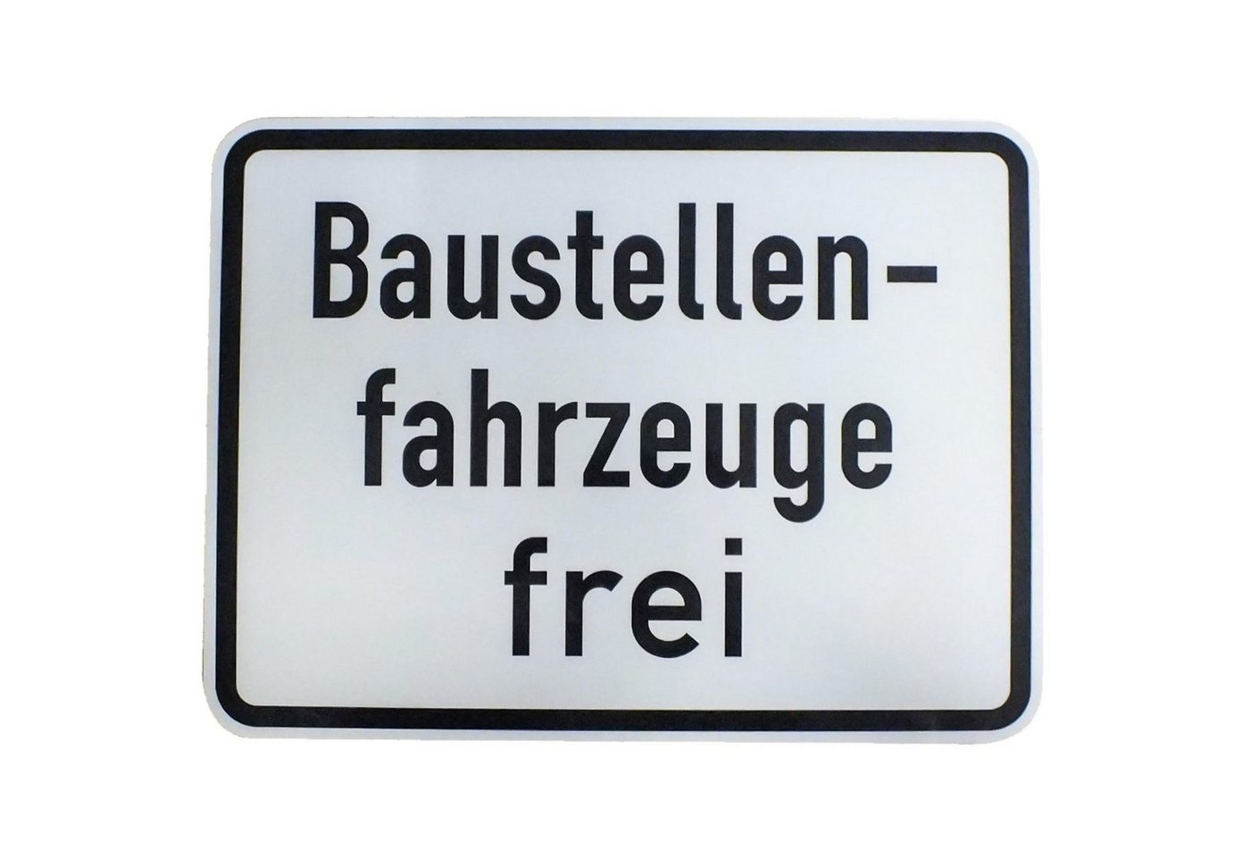 BauSupermarkt24 Metallschild ORIGINAL Verkehrszeichen Nr. 1028-30 * Baustellenfahrzeuge frei* Zusat von BauSupermarkt24