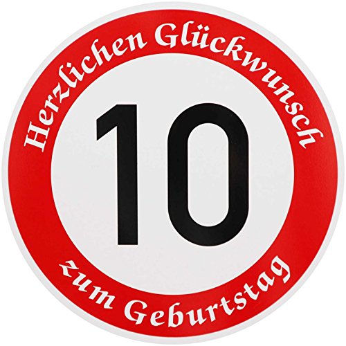 ORIGINAL VERKEHRSSCHILD 10 mit Geburtstagstext zum Geburtstag als Geburtstagsgeschenk für Verkehrszeichen Schild Geburtstagsschild Straßenschild Geschenkidee Schilder Verkehrsschilder Straßenschilder von BauSupermarkt24