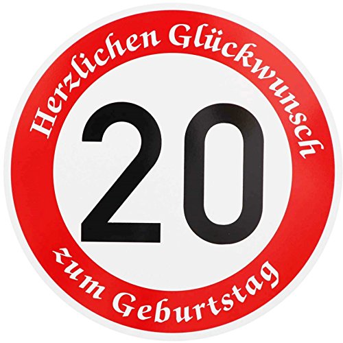 ORIGINAL VERKEHRSSCHILD 20 mit Geburtstagstext zum Geburtstag als Geburtstagsgeschenk für Verkehrszeichen Schild Geburtstagsschild Straßenschild Geschenkidee Schilder Verkehrsschilder Straßenschilder von BauSupermarkt24