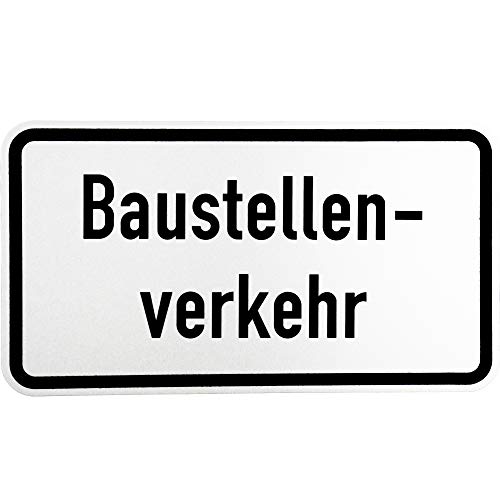 ORIGINAL Verkehrsschild Nr. 1007-38" Baustellenverkehr Verkehrszeichen Schild Straßenschild Zusatzschild Verkehrsschilder Straßenschilder Verkehrsschild Straßenzeichen Straße Baustellenfahrzeuge von BauSupermarkt24