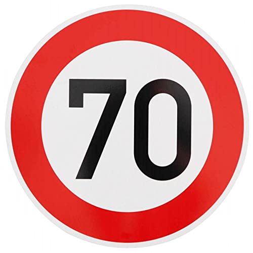 Original Verkehrszeichen 70 KM/H Schild Nr. 274-70 RAL StVO Verkehrsschild Straßenschild Straßenzeichen Geburtstagschild 42 cm Metall mit Folie-Typ1 von BauSupermarkt24