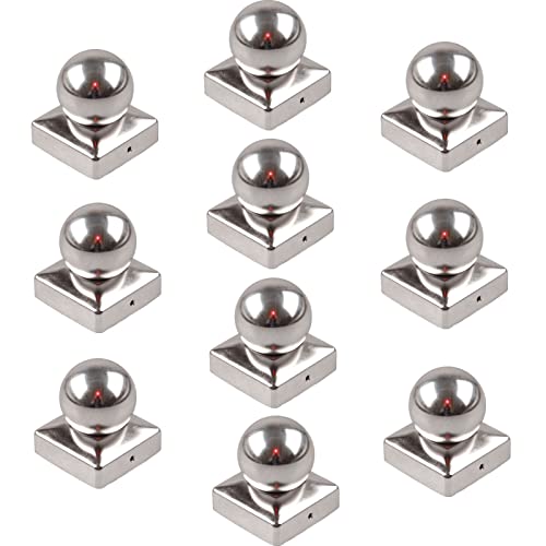 10x Pfostenkappe Edelstahl Abdeckkappe für Pfosten Kugel 121 mm 12x12 cm von Baumarktplus