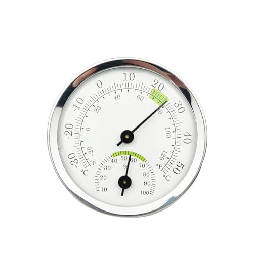 Thermometer Hygrometer,Thermometer Hygrometer Innen Analog,2 in 1 Hygrometer Innen Analog & Thermometer,5.8cm Luftfeuchtigkeitsmesser innen,Thermo-Hygrometer für Häuser,Gewächshäuser,Gärten,Grün von Bavooty