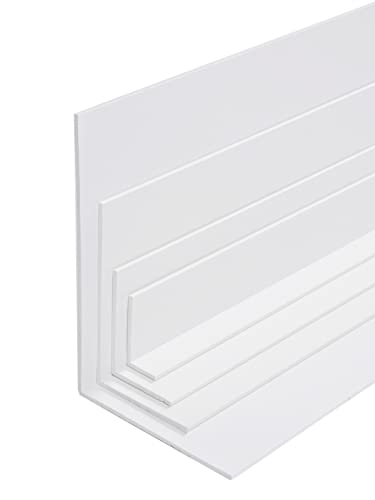 BawiTec Kunststoff Winkelprofil,Schenkel 60x40 mm,Länge 100cm,Farbe weiß,Kunststoffwinkel,Fensterleiste,Profil Winkel,Bauprofil,Fensterwinkel,Eckprofil,Breite 60mm 40mm von BawiTec