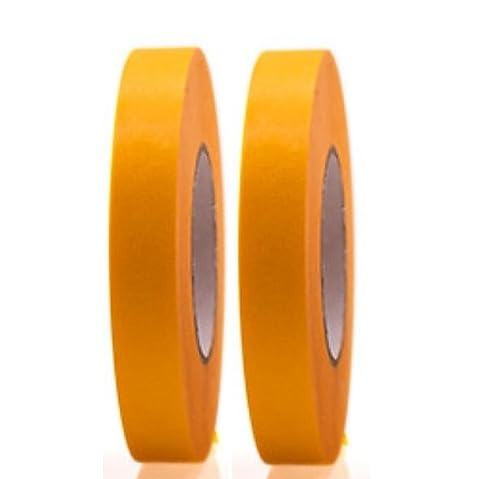 2 Rollen Profi Goldband Klebeband 50 m x 15 mm - Malerband Gold Kreppband - Abdeckband für Maler und Lackierer - Krepp für Innen und Außen - Malerkrepp - Vielseitiges Klebeband für Malerarbeiten von Bayli