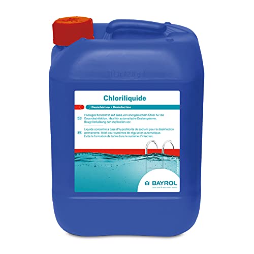 BAYROL Chloriliquide 10 L Flüssigchlor - Anorganisches Chlor flüssig für Pool - Ideal für Pool Dosieranlage - ohne Cyanursäure - Chlorbleichlauge - Chlor Pool von Bayrol