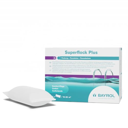 BAYROL Superflock Plus 1 kg - Flockungsmittel Pool für Sandfilter / Filterglas - Effektive Vorbeugung & Entfernung von Trübungen - Entfernt zuverlässig Phosphate & Metalle - Flockkartusche Pool von Bayrol