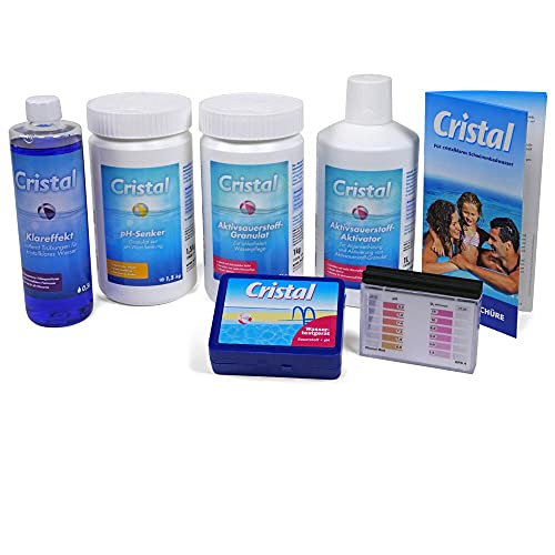 Cristal Poolpflege-Set Sauerstoff 4,1 kg - Wasserpflege Starter Set, Körnig, für die chlorfrei Pool Pflege von Bayrol