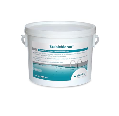 BAYROL Stabichloran 3 kg - Granulat zur Verhinderung von Chlorverlusten - Ideal für Pools mit Salzelektrolyse - Schützt das Chlor vor UV-Strahlen & dient effektiv als Chlorstabilisator Weiß von Bayrol