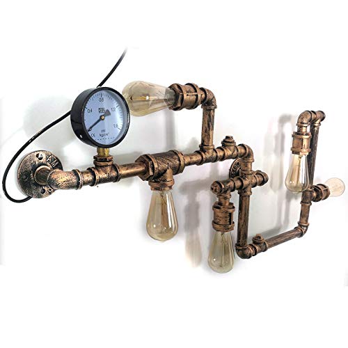 Wandlampe Innen Beleuchtung Industrial Retro Wasserrohr Lampe 5 Flammige Vintage Wandleuchte Metall Lampe Wand von Bazargame