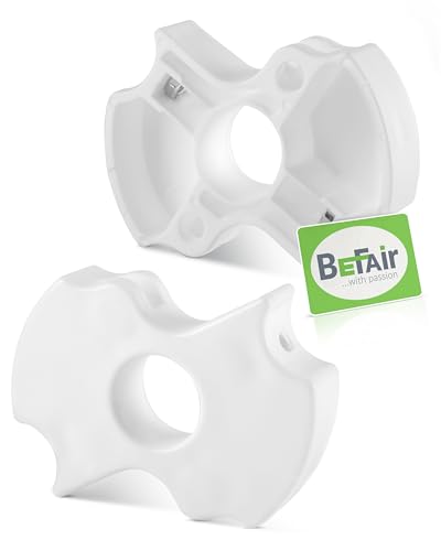 BeFair Stehtisch Fuß in Weiß Zubehör für Stehtisch Nico und Ela Ersatzteil Scharnier Halter Raster Klemme Plastik (Mittelteil) von BeFair