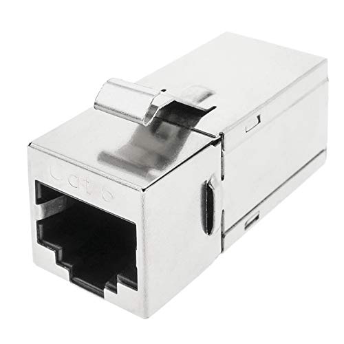 BeMatik - Stecker Keystone RJ45 weiblich zu RJ45 weiblich Cat.6 FTP kompaktes metallic von BEMATIK.COM