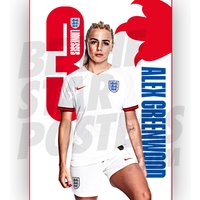 England Löwinnen Greenwood Headshot Poster - Offiziel Lizensierte Produktgrößen A4/A3 + Option Gerahmt von BeTheStarPosters