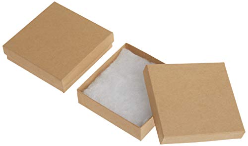 Beadaholique Kraftkarton-Schmuckboxen, Quadratisch, Braun, 8,89 cm x 8,89 cm x 2,54 cm (16er Pack) von Beadaholique