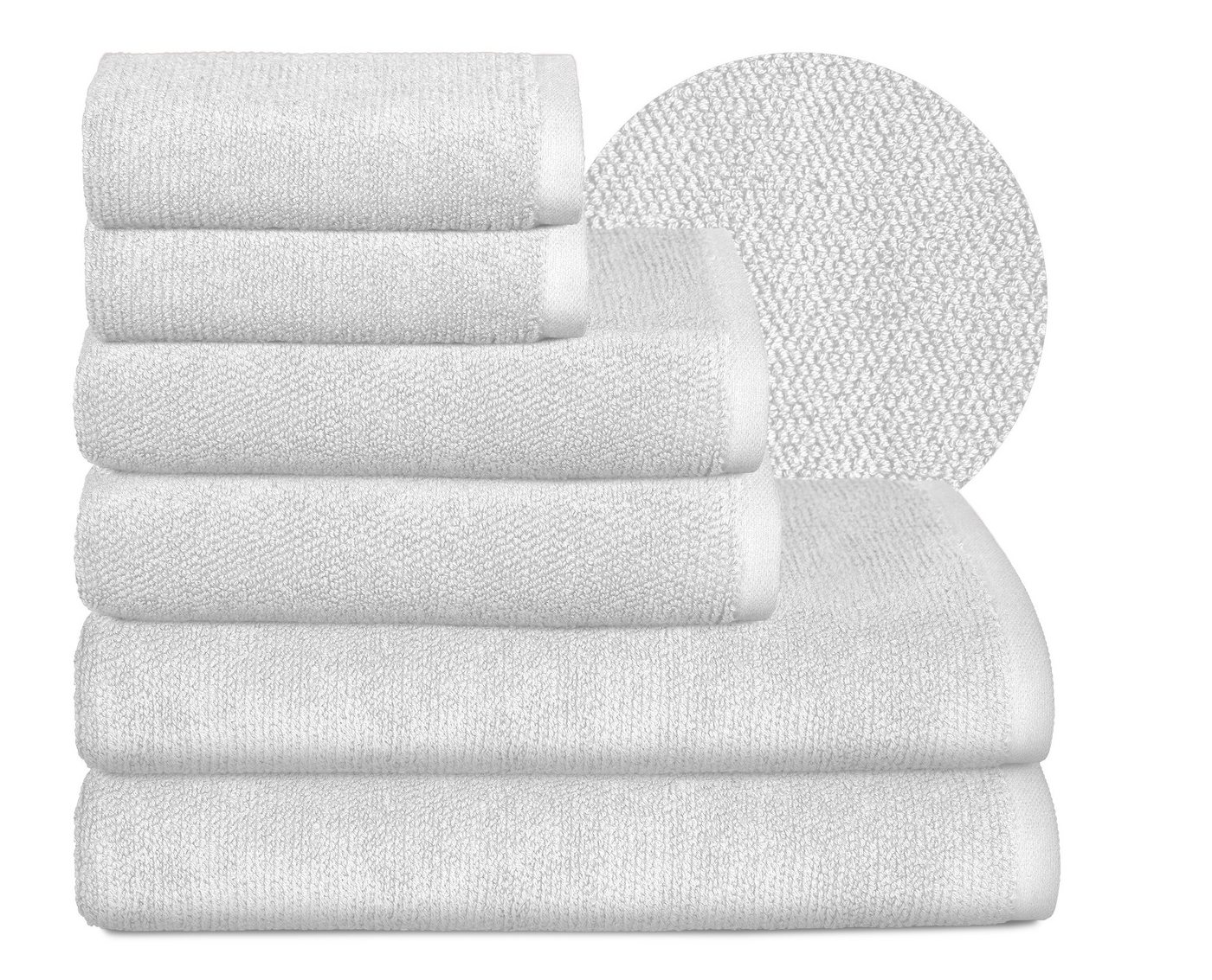 Beautex Handtuch Set Handtuch Set, Made in Europe, Frottier, (Multischlaufen-Optik, Frottier Premium Set aus 100% Baumwolle 550g/m) von Beautex