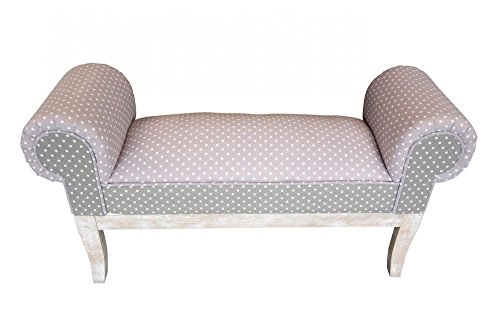 JUSNOVA Design POLSTERBANK Mary | 104 cm, champagnerfarben | nostalgische Sitzbank | rosa-braun, Bank, Sitzbank, Wohnzimmerpolsterbank, Flurpolsterbank von JUSNOVA