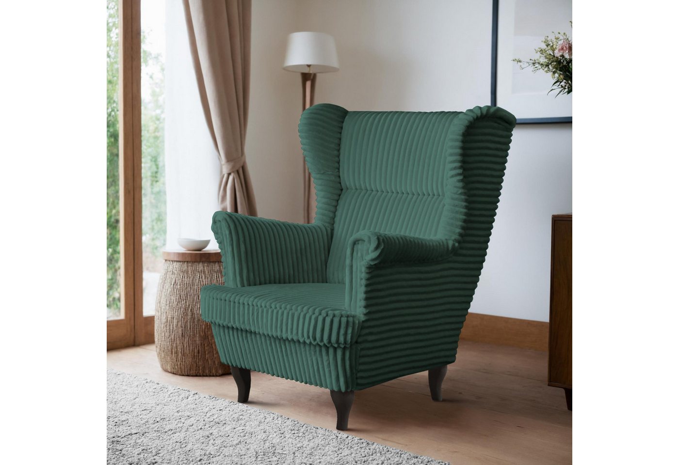 Beautysofa Sessel Moderner, bequemer, weicher, eleganter Sessel FELIX (Holzbeine, Farbe: Buche, Weiß oder Wenge – Ihre Wahl) von Beautysofa