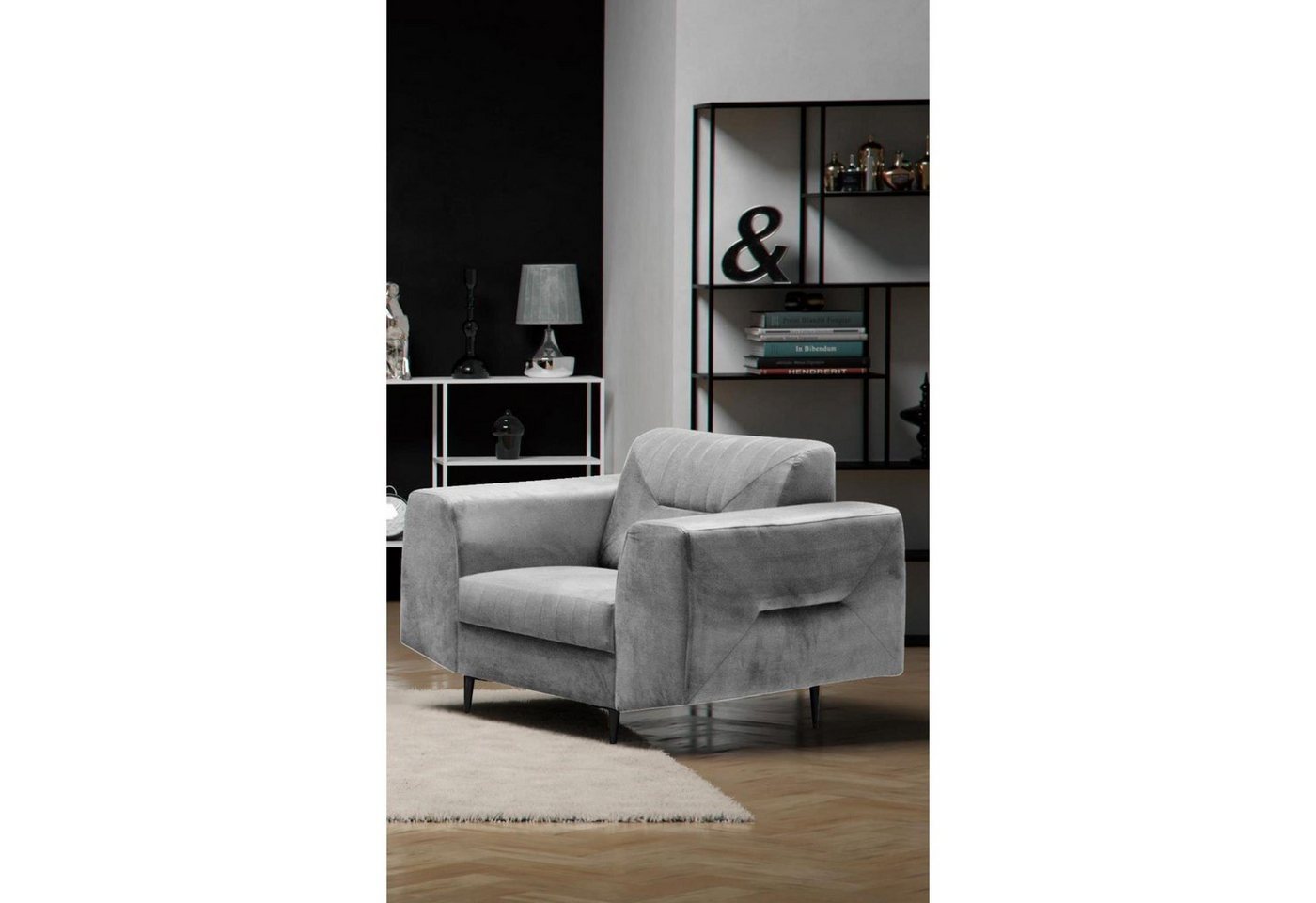 Beautysofa Sessel VENEZIA (Loungesessel im modernes Design), mit Metallbeine, Relaxsessel aus Velours von Beautysofa