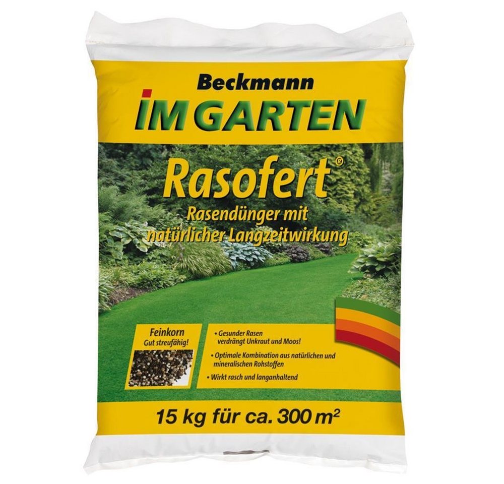 Beckmann IM GARTEN Rasendünger Rasofert® mit natürlicher Langzeitwirkung 15 kg Sack von Beckmann IM GARTEN