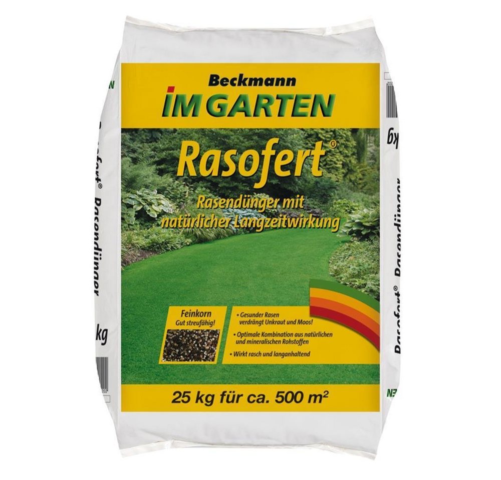 Beckmann IM GARTEN Rasendünger Rasofert® mit natürlicher Langzeitwirkung 25 kg Sack von Beckmann IM GARTEN