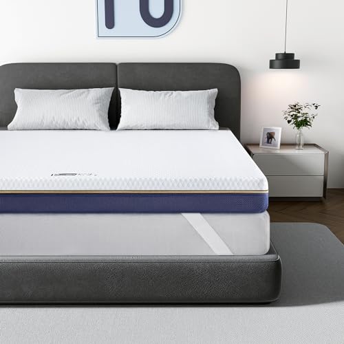 BedStory Topper 100x200, 10cm Höhe H3&H4 Gel Memory Foam Topper, Öko-TEX® Zertifiziert Gelschaum Matratzentopper, geeignet für diejenigen, die einen härteren Topper bevorzugen von BedStory