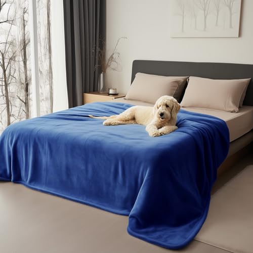 Bedding Aid wasserdichte Wendedecke 203x229cm, Auslaufsichere Schutzdecke zum Schutz von Bettmatratze, Sofa, Couch vor Flecken von Erwachsenen, Babys, Hunden, Haustieren Königsblau/Dunkelgrün von Bedding Aid