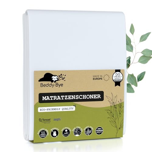 Matratzenschoner 180x200/30 cm Top-Qualität Oeko-TEX® Hergestellt in EU ~ Inkontinenzeinlage Wasserdicht und Waschbar aus Tencel™ Ökologisch ~ Form Spannbettlaken von Beddy-Bye