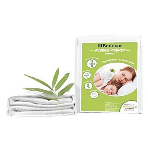 Bedecor Doppelpack Matratzenschoner 90x200cm Wasserdicht Atmungsaktive Bambus Matratzenauflage Wasserundurchlässiger Matratzenschutz von Bedecor