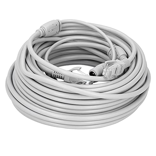 Ethernet-Kabel, Tragbares 2-in-1-Netzwerkkabel mit RJ45-Stecker100 Base-T auf 10 Base-T RJ45-Kopf DC-Stecker/Buchse (20 m / 65,6 Fuß) von Bediffer