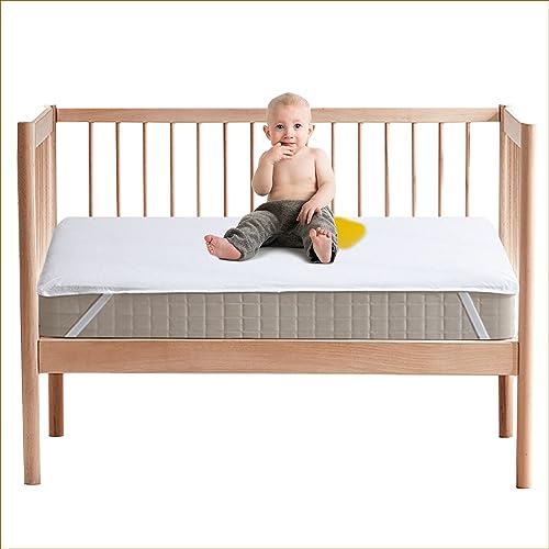 Beedsooth Matratzenschoner 70x140，wasserdichte Matratzenauflage Atmungsaktive Baumwolle für Kinderbett, Nässeschutz Inkontinenzunterlage waschbar 70x140cm mit 4 Eckgummis, Weiß von Beedsooth