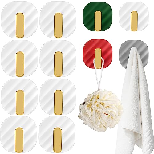 Beekeg 8 Stück Handtuchhalter ohne Bohren,Extra Stark Wandhaken, Badezimmerhaken Klebehaken für Badzimmer Toilette Küche（weiß） von Beekeg