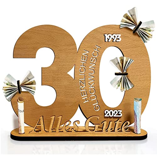 2023 Geburtstag Jubiläum für Jahre Holzschild Gästebuch mit Ständer und Kerzenhalter Dekoration Geburtstagsgeschenk (30) von Beelooom