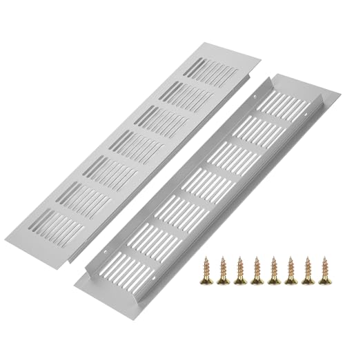 2 Stück Lüftungsgitter Aluminium, Belüftungsgitter, Ventilation Grille Rechteckig, für Schuhschrank, Bad, Küche, Wohnzimmer 80mm x 300mm von Befun