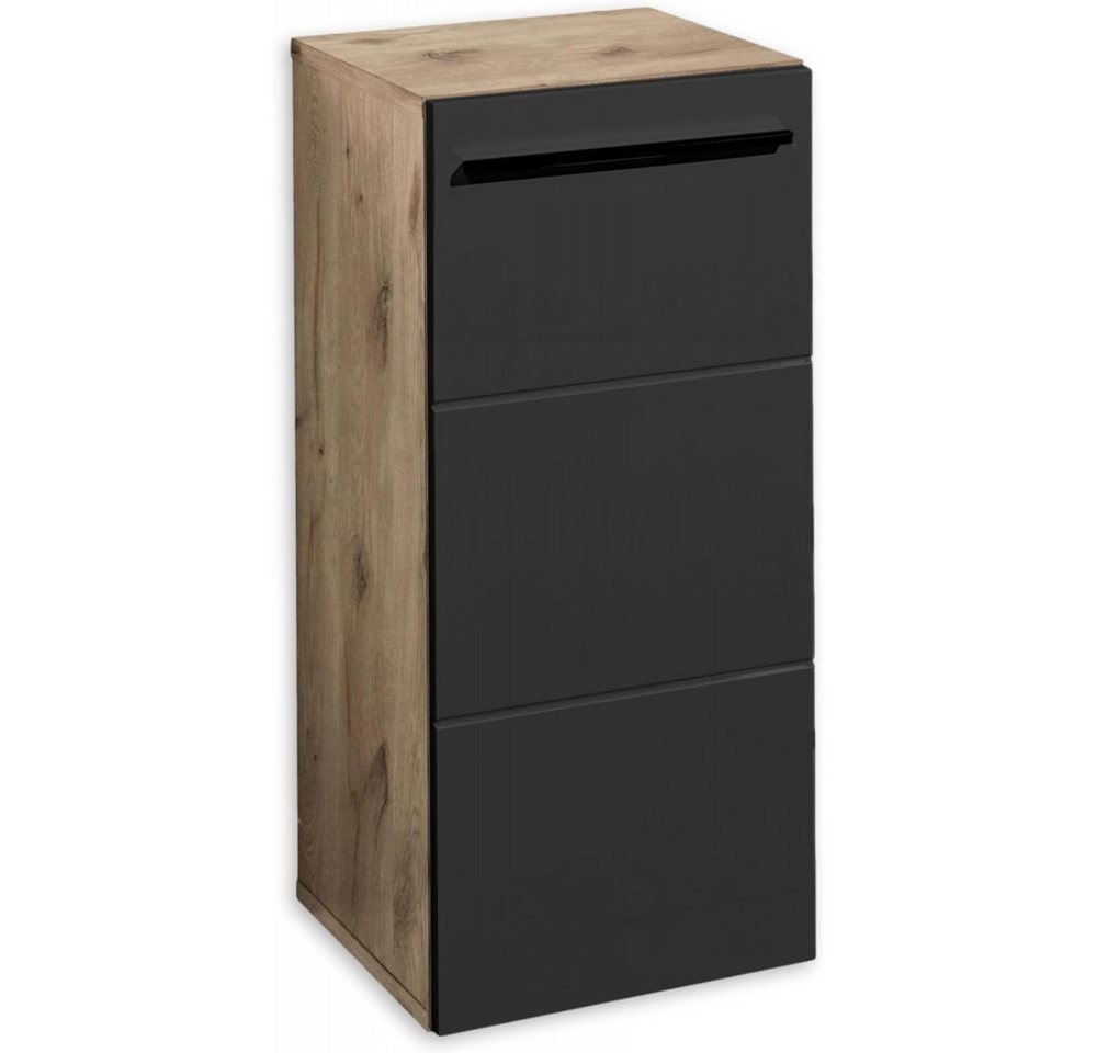 Bega Consult Badezimmerspiegelschrank Seitenschrank VISTA Badschrank Kommode in Viking Oak / Schwarz von Bega Consult