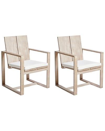 Gartenstühle 2er Set Akazienholz heller Holzfarbton mit Sitzkissen Azzanello Gartenstühle 2er Set Akazienholz heller Holzfarbton mit Sitzkissen Azzanello von Beliani