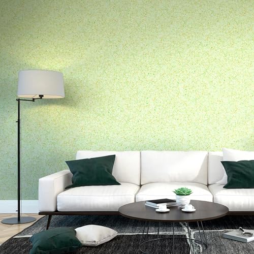 Belka B40 Gelbgrüne Tapete - Reine Baumwolle - Langlebig - Selbstklebend - Wärme- & Schalldämmend - Modern & Stilvoll, DIY Öko & Natürlich | ca. 10,5 qm (m²) von Belka