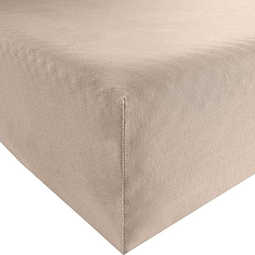 Spannbettlaken Bella Donna Jersey für Matratzen & Wasserbett 140-160 x 200-220 cm Champignon von Bella Donna