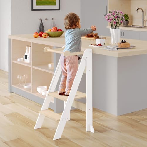 Bellabino Lernturm Tay klappbar, ab 1 Jahr in Natur/weiß lackiert, Montessori-Stuhl aus Birke Sperrholz Bellabino Lernturm Tay klappbar, ab 1 Jahr in Natur/weiß lackiert, Montessori-Stuhl aus Birke Sperrholz von Bellabino