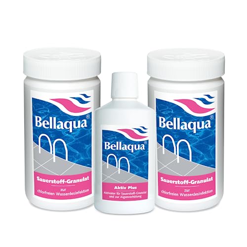 Bellaqua MEGA-Spar-Set - 2X Sauerstoff-Granulat + 1x Aktivator chlorfreie Wasserpflege für Pools und Schwimmbecken von BAYROL von Bellaqua