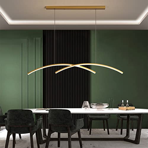 Bellastein LED Pendelleuchte Esstisch Pendellampe Höhenverstellbar Esszimmerlampen Modern LED Hängelampe Dimmbar Mit Fernbedienung Küchen Bar Hängeleuchte (Gold, 120cm) von Bellastein