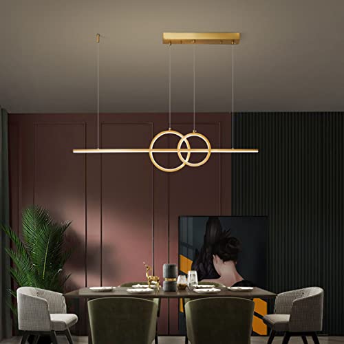 Bellastein Moderne Pendelleuchte LED Esstisch Hängelampe Höhenverstellbar Esszimmer Pendellampe Hochwertige Deckenleuchte Schlafzimmer Büro Wohnzimmer Dekorative Lamp (Gold, L120cm) von Bellastein