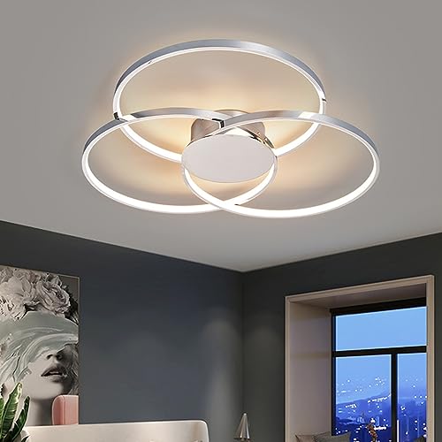 LED Deckenlampe Kreative Deckenleuchte Modern Wohnzimmer Pendelleuchte Dimmbar Esszimmer Hängelampe Mit Fernbedienung Schlafzimmer Küche Büro Lampe Innen Decken Beleuchtung (Chrom, Φ-75cm) von Bellastein