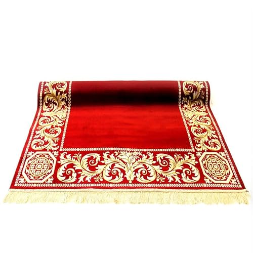 Belle Arti Premium Wohnzimmer Mäander Teppich Rund Läufer Oval aus 100% Viskose im Mäander Design Flur Carpet in verschiedenen Varianten und Größen 541 (rot, 80 x 400 cm) von Belle Arti