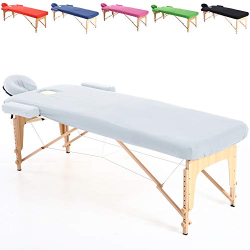 Beltom SPANNBEZUG AUS Baumwolle FÜR MASSAGELIEGE 195 x 70 cm. MASSAGETISCH MASSAGEBANK ÄRZTEKREPP. - Weiß von Beltom