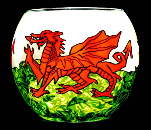 Benaya Teelichthalter aus Glas – Walisischer Drache von Benaya Art Ceramics