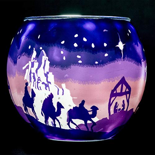 Benaya Wanddekoration Glas Nachtlicht Weihnachten Teelichthalter-Holy Night von Benaya Art Ceramics