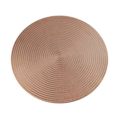 Benoon 38 Cm Rundes Design PVC Umweltfreundliches Tischset, Wärmeisolierte Schüssel Geschirr Platzierungsmatten Tischdekoration Rose Golden von Benoon