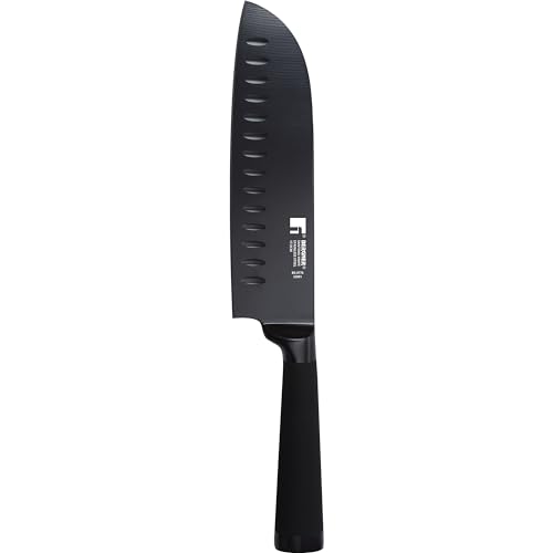 Bergner CUCHILLO SANTOKU 17.5CM Acero INOXIDABLE Black Blade BG Asien-Messer, Stainless Steel, Schwarz, 17.5 x 30 x 30 cm von Bergner