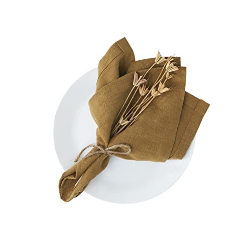 Linen Leinen Stoffservietten Set von 6,40x40cm,Waschbar Weich Langlebige Tischservietten, 80% Leinen 20% Baumwollstoff Servietten für Partys Weihnachten Thanksgiving Hochzeiten von Berklan