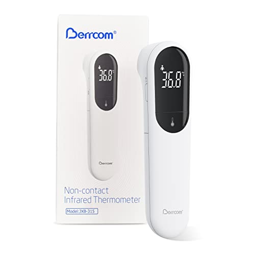 Berrcom Fieberthermometer Infrarot Stirnthermometer Digitales Kontaktlos Thermometer mit Neue Dual-Sonden-Technologie fieberthermometer für Kinder und Erwachsene sanfter Vibrationsalarm von Berrcom